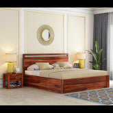 Trueliving Luxurious designer Light masterbed Laminated Finish & PU Finish 6Ft *6Ft *1Ft
